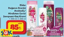 ELİDOR DOĞANIN ENERJİSİ AVOKADO/ HİNDİSTAN CEVİZİ ŞAMPUAN+SAÇ KREMİ • 500 ML + 200 ML